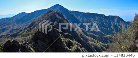 Panorama of the ridgeline from Mount Nokogiri to Mount Ihaidake from Mount Horai (Mount Horai) in the Aitaka mountain range Panorama of the ridgeline from Mount Nokogiri to Mount Ihaidake from Mount Horai (Mount Horai) in the Aitaka mountain range 134920440