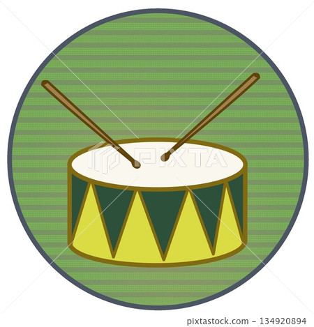Illustration of a drum with a circular background Illustration of a drum with a circular background 134920894