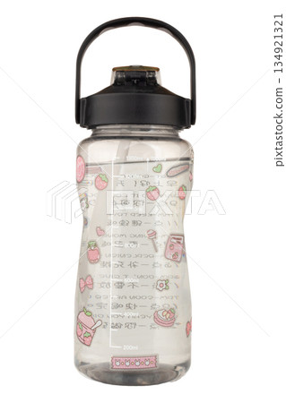 liter water bottle plastic color black isolated on wite background liter water bottle plastic color black isolated on wite background 134921321