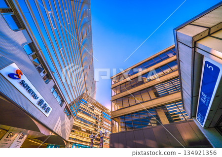 Yokohama cityscape, Japan, January 2nd. SOTETSU. View of Yokohama Station and the entrances and exits of the municipal subway. A ray of hope... = Reiwa 8 Yokohama cityscape, Japan, January 2nd. SOTETSU. View of Yokohama Station and the entrances and exits of the municipal subway. A ray of hope... = Reiwa 8 134921356