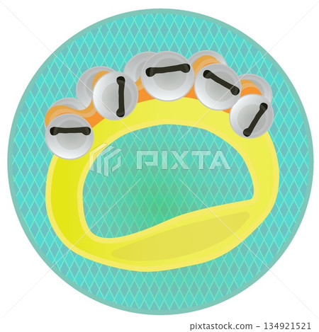 Illustration of a ring bell with a circular background Illustration of a ring bell with a circular background 134921521