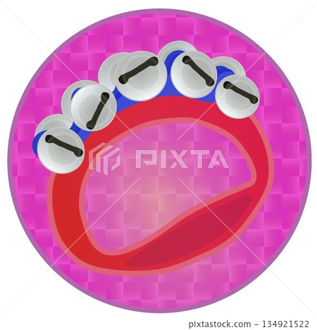 圓形背景的鈴鐺插圖 134921522