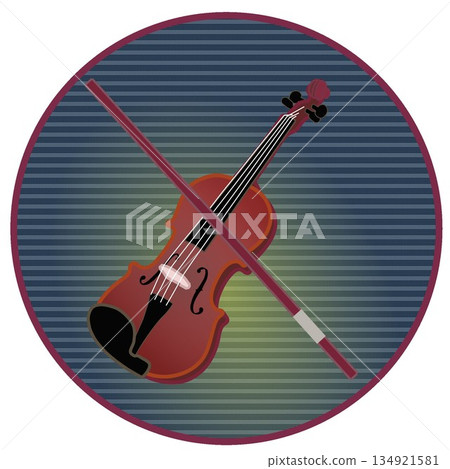Illustration of a violin with a circular background Illustration of a violin with a circular background 134921581