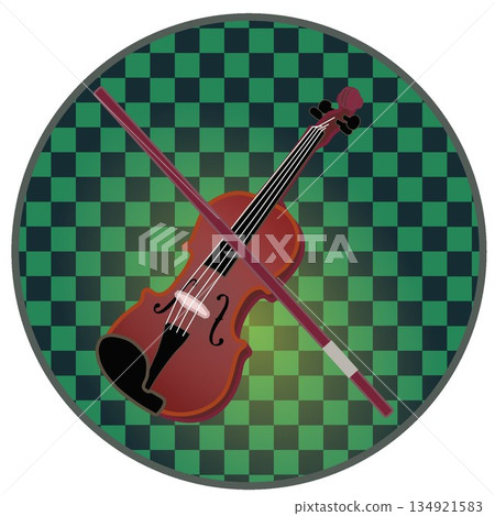 Illustration of a violin with a circular background Illustration of a violin with a circular background 134921583