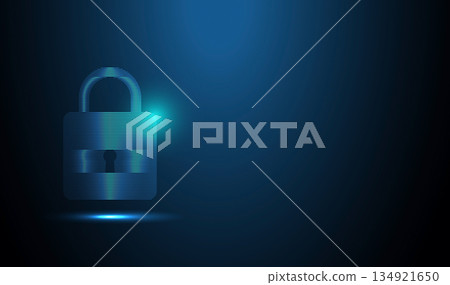 Technology Encryption Lock Cyber Protection Illustration Technology Encryption Lock Cyber Protection Illustration 134921650