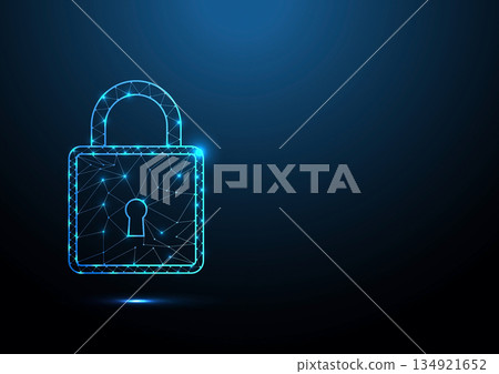 Digital Padlock Cyber Security Network Technology Background 134921652