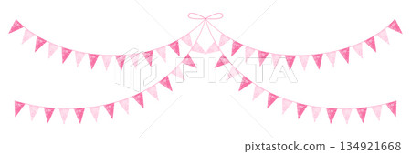 Light pink garland with small triangular pennant flags hanging on string festive decoration for birthday party baby girl celebration garden fair isolated watercolor clipart Light pink garland with small triangular pennant flags hanging on string festive decoration for birthday party baby girl celebration garden fair isolated watercolor clipart 134921668
