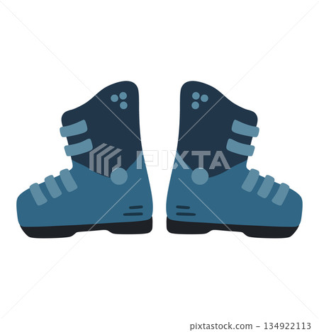 Winter sport ski boots illustration for footwear equipment 134922113