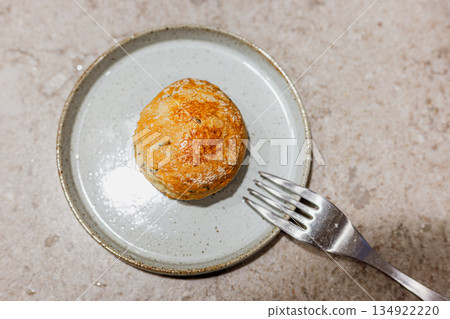 Handmade English scones with exquisite handmade ceramic plates Handmade English scones with exquisite handmade ceramic plates 134922220