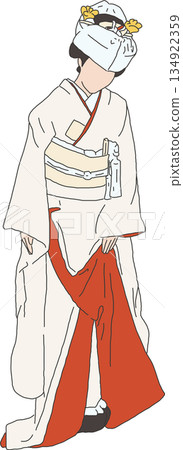 一位新娘和一位身穿角隱和白色結婚和服的女子 一位新娘和一位身穿角隱和白色結婚和服的女子 134922359