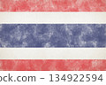 Patriotic digital illustration. Watercolor flag of Thailand. Thai design. 134922594