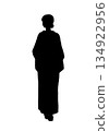 Woman in kimono (full body silhouette) 134922956