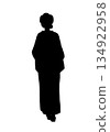 Woman with Japanese hairstyle (full body silhouette) 134922958
