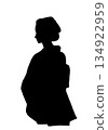 Woman in kimono with Japanese hairstyle (silhouette) 134922959