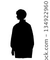 Silhouette of a man in traditional Japanese clothing 134922960