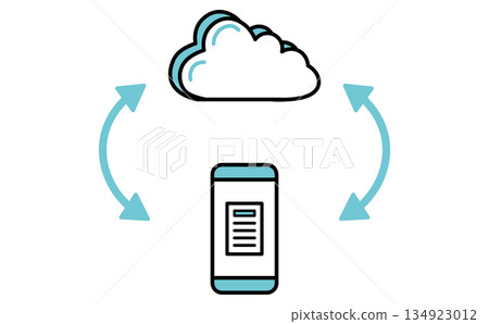 智慧型手機資料雲備份向量圖 134923012