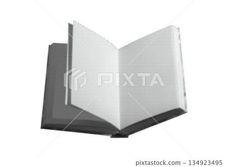 Open blank book with empty white pages casting shadow on plain background showing concept of reading 134923495