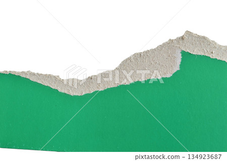 A piece of torn green paper. A piece of torn green paper. 134923687