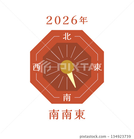 Vector illustration of Setsubun and Ehomaki direction "South-Southeast" in 2026 134923739