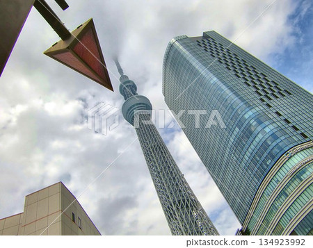 Tokyo Skytree on a cloudy day-128 134923992