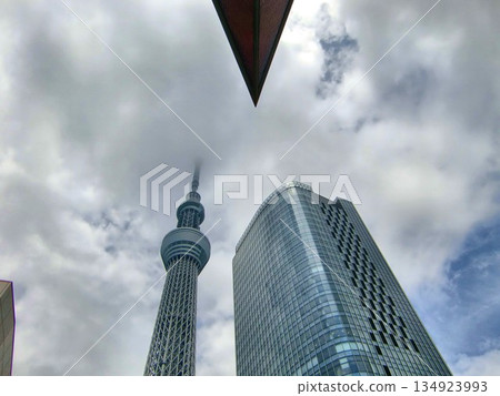 Tokyo Skytree on a cloudy day-129 134923993