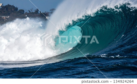A huge tsunami approaching the coast 2 134924264