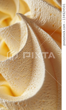 Close up of vanilla ice cream texture. Macro photo of vanilla ice cream. 134924501