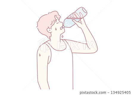 Postexercise water intake for recovery, Individual rehydrates after physical activity outdoors 134925405