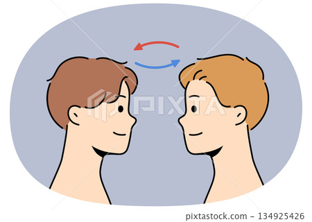Telepathic exchange between two men, for concept mind reading at distance and mental synchronization Telepathic exchange between two men, for concept mind reading at distance and mental synchronization 134925426
