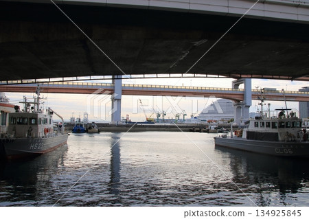 停泊在神戶港的船隻 134925845