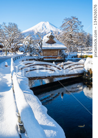 Oshino Hakkai, Mt. Fuji, winter scenery Oshino Hakkai, Mt. Fuji, winter scenery 134926076