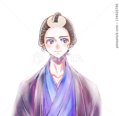 身著和服的男子,江戶時代,半身像 身著和服的男子,江戶時代,半身像 134926798