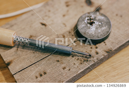 Close-up of a soldering iron 134926869