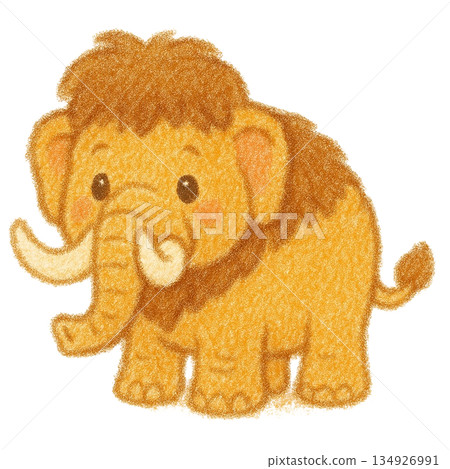 【動物】猛獁象色鉛筆插圖 134926991