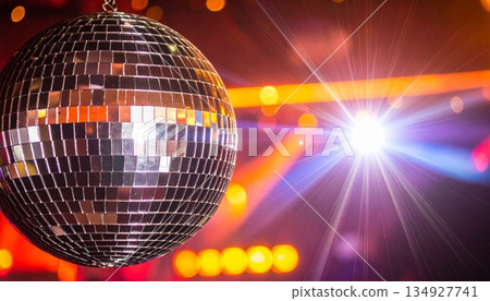 Mirror ball with intersecting lights/Nightclub 1 134927741