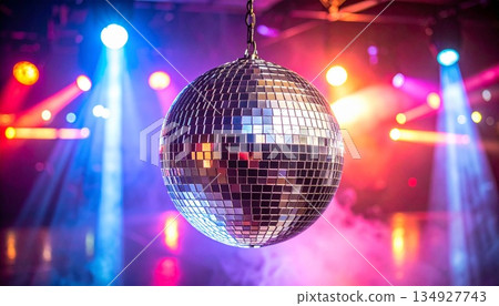 Mirror ball with intersecting lights/Nightclub 5 134927743