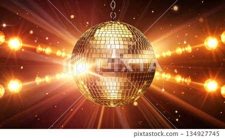 Mirror ball with intersecting lights/Nightclub 4 134927745