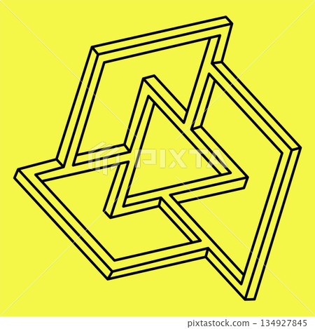 Impossible shape. Web design element. Optical Illusion object. Line design. Unreal geometric figures. Op art. Impossible shape. Web design element. Optical Illusion object. Line design. Unreal geometric figures. Op art. 134927845