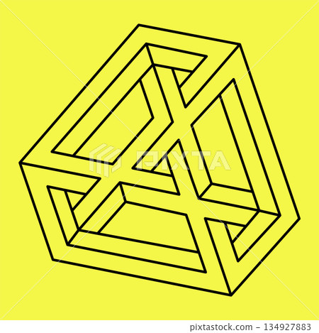 Impossible shape. Optical illusion. Sacred geometry. Impossible shape. Optical illusion. Sacred geometry. 134927883