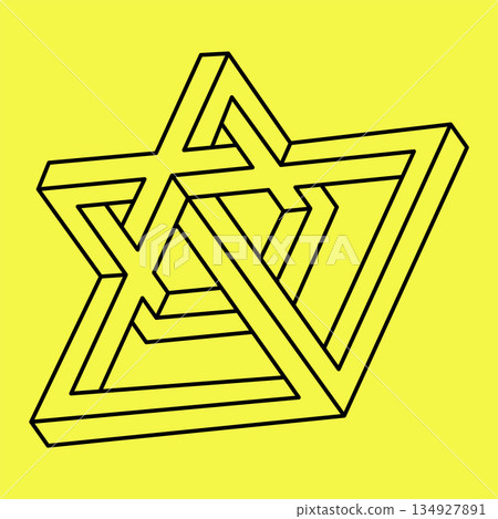 Sacred geometry symbol. Hipster, abstract, alchemy, spiritual mystic element. Optical illusion.  134927891