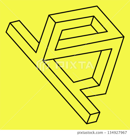 Impossible optical illusion shape. Optical art object. Impossible figures. Sacred geometry shapes. Geometric figures. Impossible optical illusion shape. Optical art object. Impossible figures. Sacred geometry shapes. Geometric figures. 134927967