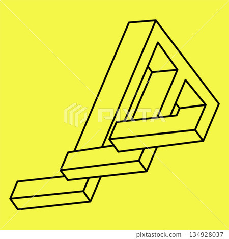 Geometric shape optical illusion. Illusion geometrical symbol. Impossible creative art. Paradox geometry vector illustration. Optical art. Line art.  134928037