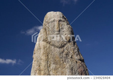 Ancient statue on the island of Khortytsya. Zaporozhye 134928404