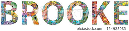 Male name BROOKE. Vector decorative object Male name BROOKE. Vector decorative object 134928983