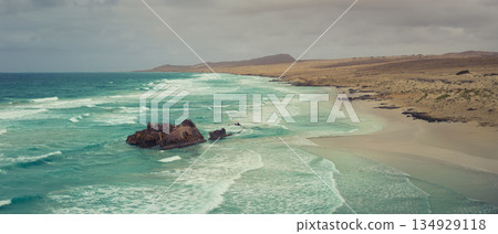 Aerial view of the Spanish ship Cabo Santa Maria, which sank off Boa Vista Aerial view of the Spanish ship Cabo Santa Maria, which sank off Boa Vista 134929118