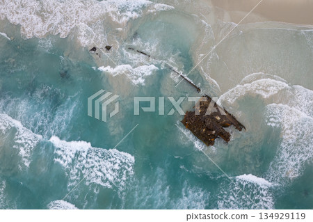 Birds view of the Spanish ship Cabo Santa Maria, which sank off Boa Vista 134929119