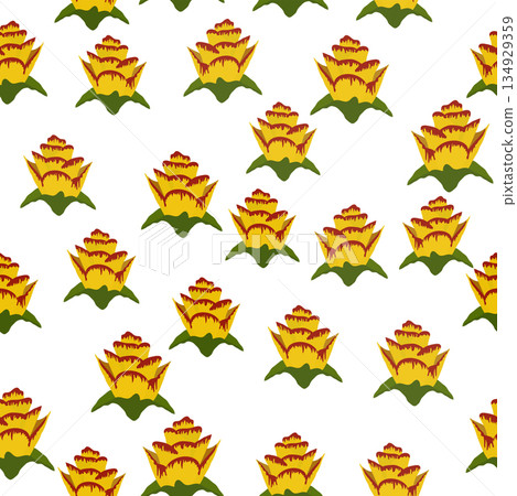 Orange Strelitzia flower pattern design with leaves and stem, calla lilies, hibiscus, tropical flowers. Hawaiian beach vacation Orange Strelitzia flower pattern design with leaves and stem, calla lilies, hibiscus, tropical flowers. Hawaiian beach vacation 134929359