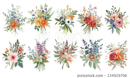 花束、花圈、花環 134929706