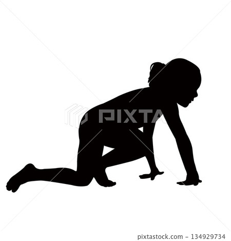 a child body silhouette vecto a child body silhouette vecto 134929734