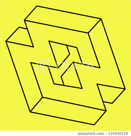 Impossible form. Optical illusion object. Sacred geometry. Op art. 134930339